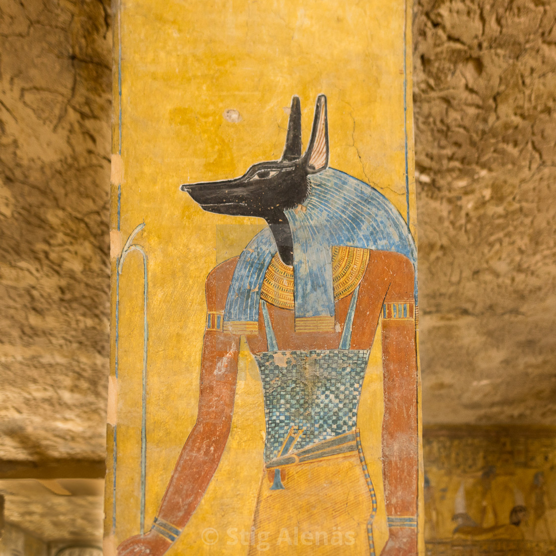 Анубис Бог Египта фреска